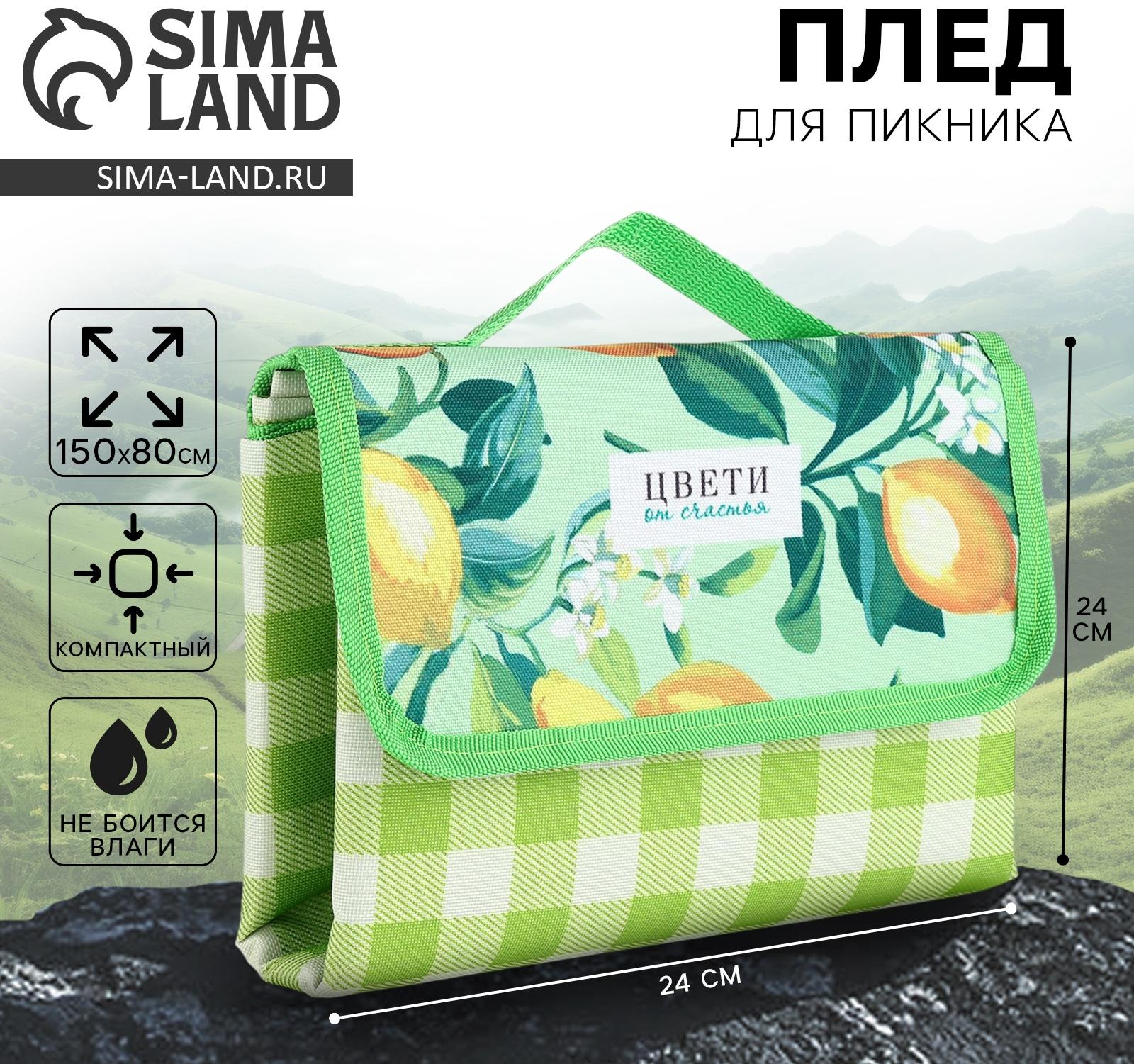 Плед для пикника «Цвети от счастья», 150 х 80 см