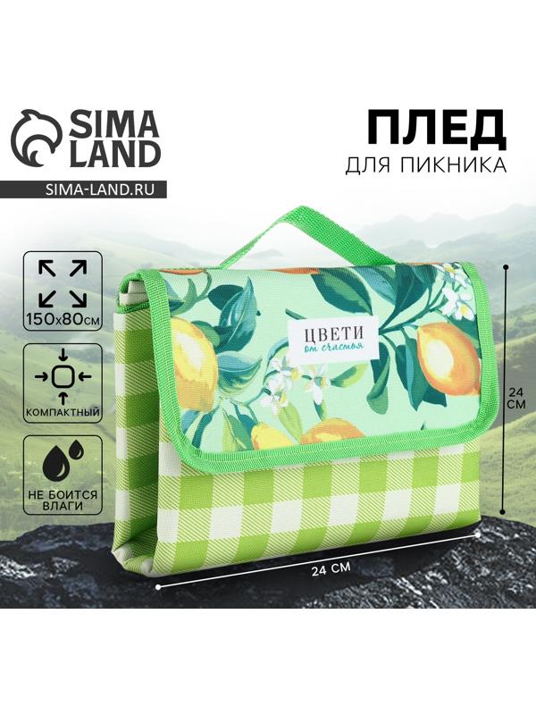 Плед для пикника «Цвети от счастья», 150 х 80 см