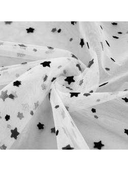 Сетка с флоком «Звёзды», 150 см, 1 ± 0,2 м, цвет белый