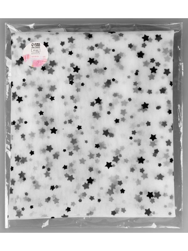 Сетка с флоком «Звёзды», 150 см, 1 ± 0,2 м, цвет белый