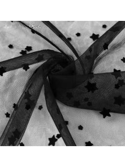 Сетка с флоком «Звёзды», 150 см, 1 ± 0,2 м, цвет чёрный