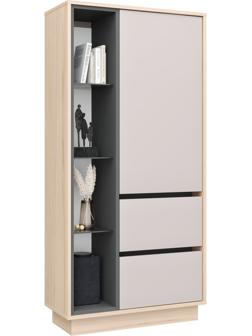 Шкаф пенал в гостиную «Лакки 5.1», 720×320×1500 мм, туя светлая/кашемир