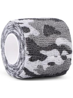 Лента маскировочная самоклеящаяся, 5 см х 4.5 м, камуфляж зимний