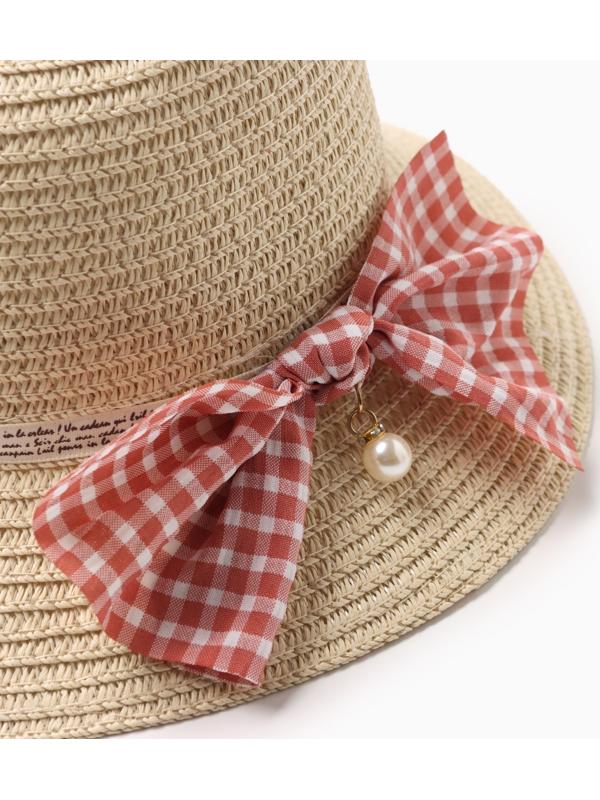 Шляпа для девочки MINAKU с бантом, цвет бежевый, р-р 52