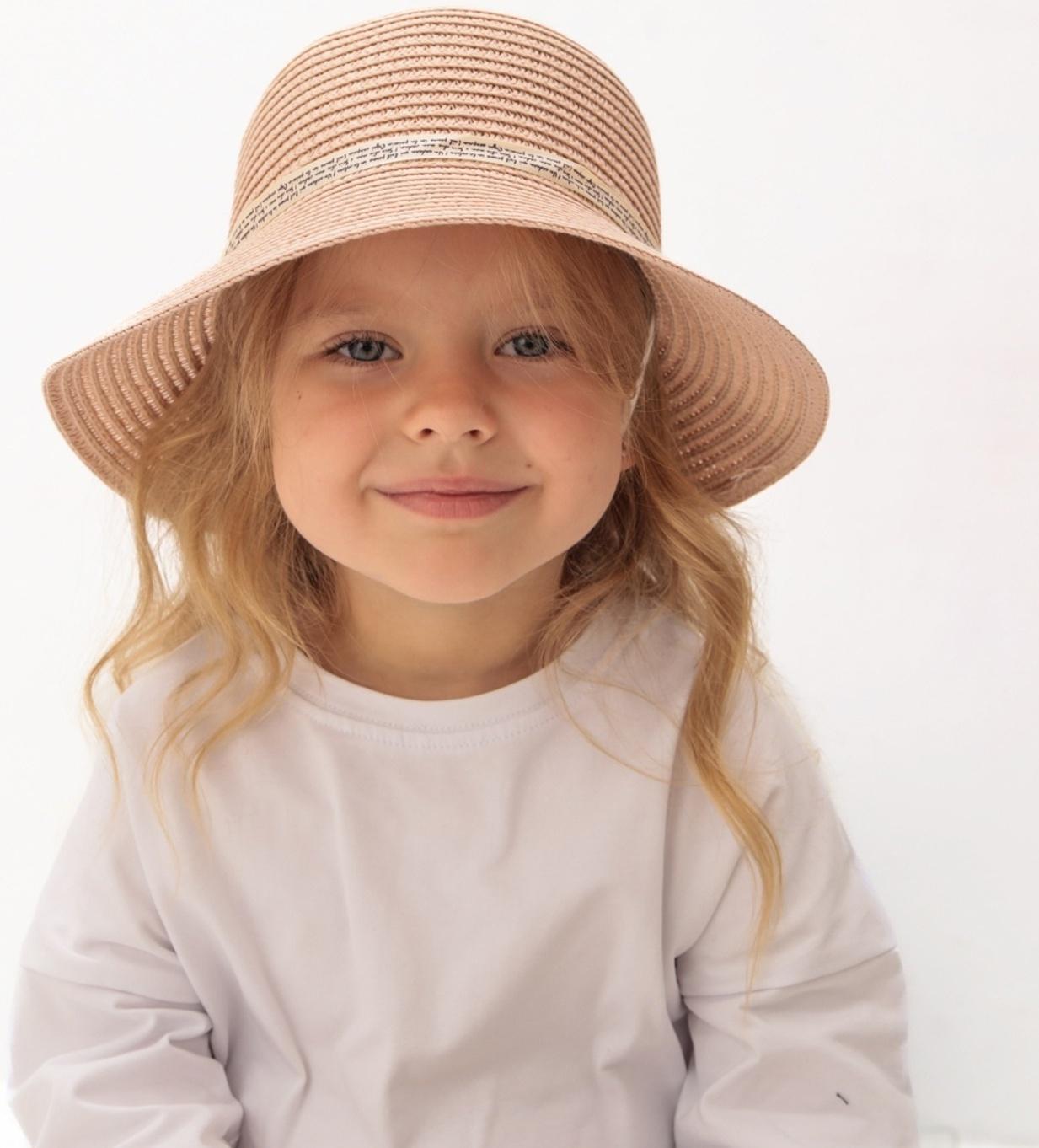 Шляпа для девочки MINAKU с бантом, цвет розовый, р-р 52