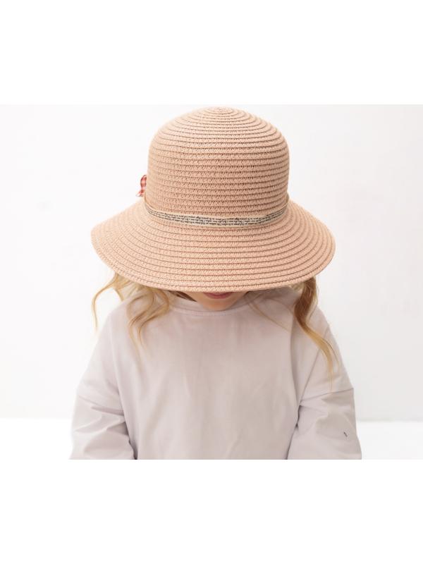 Шляпа для девочки MINAKU с бантом, цвет розовый, р-р 52