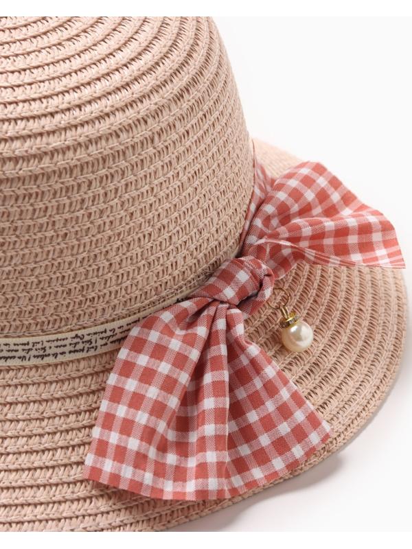 Шляпа для девочки MINAKU с бантом, цвет розовый, р-р 52