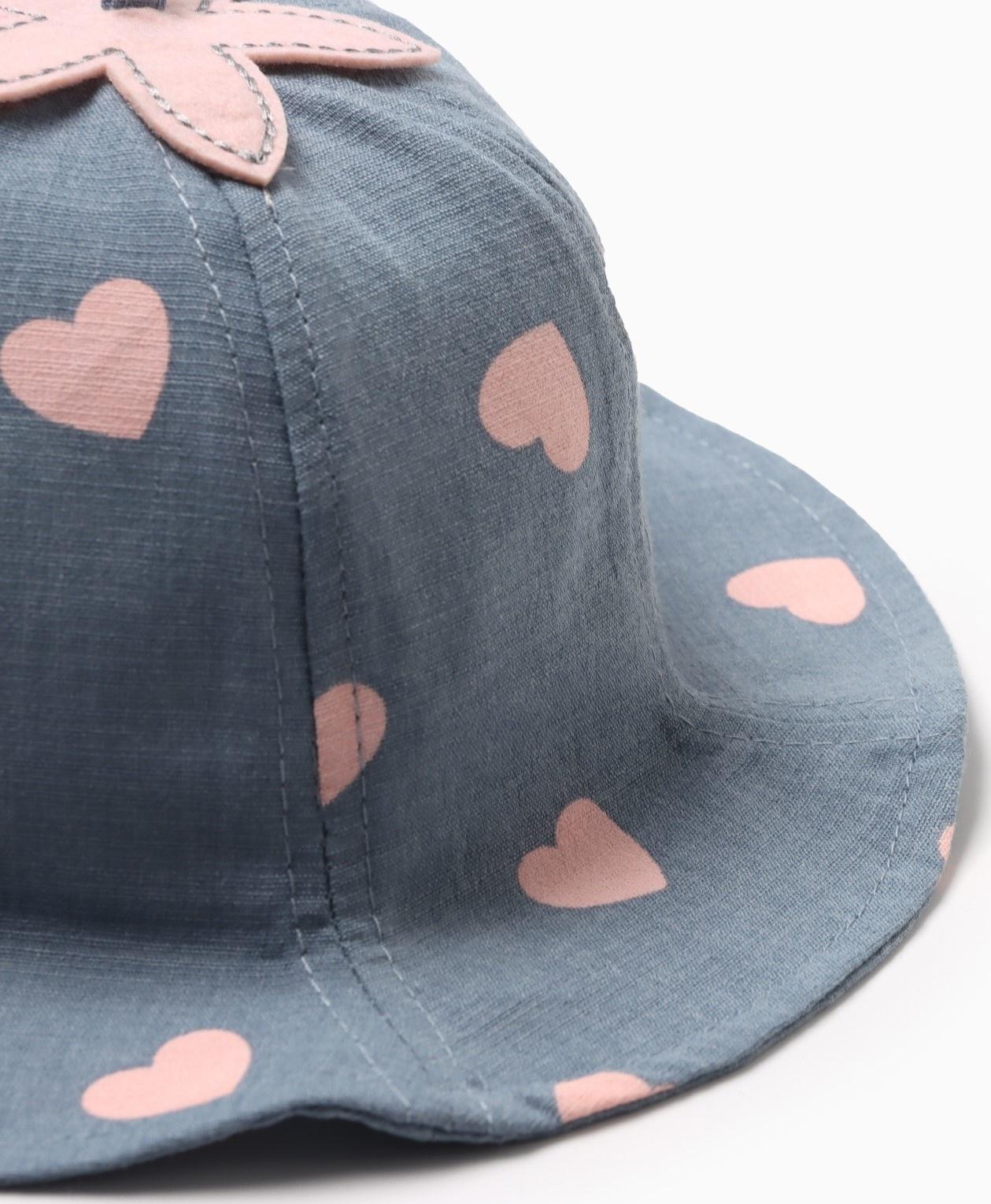 Панама для девочки MINAKU с сердечками, цвет синий, р-р 48