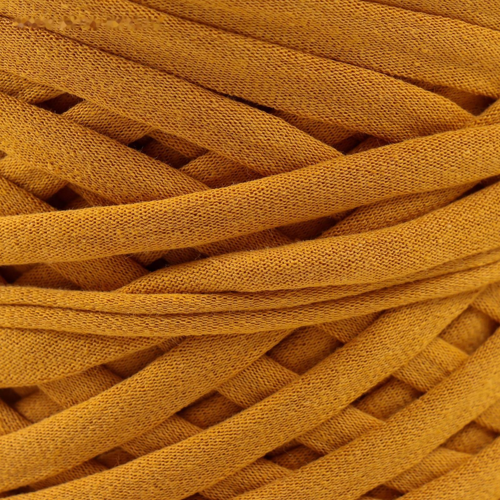 Трикотажная пряжа, ширина 7-9 мм, 100м/295 гр±10% (18 - горчица)