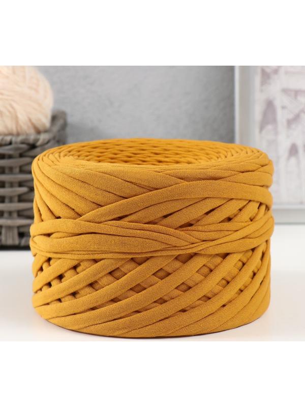 Трикотажная пряжа, ширина 7-9 мм, 100м/295 гр±10% (18 - горчица)