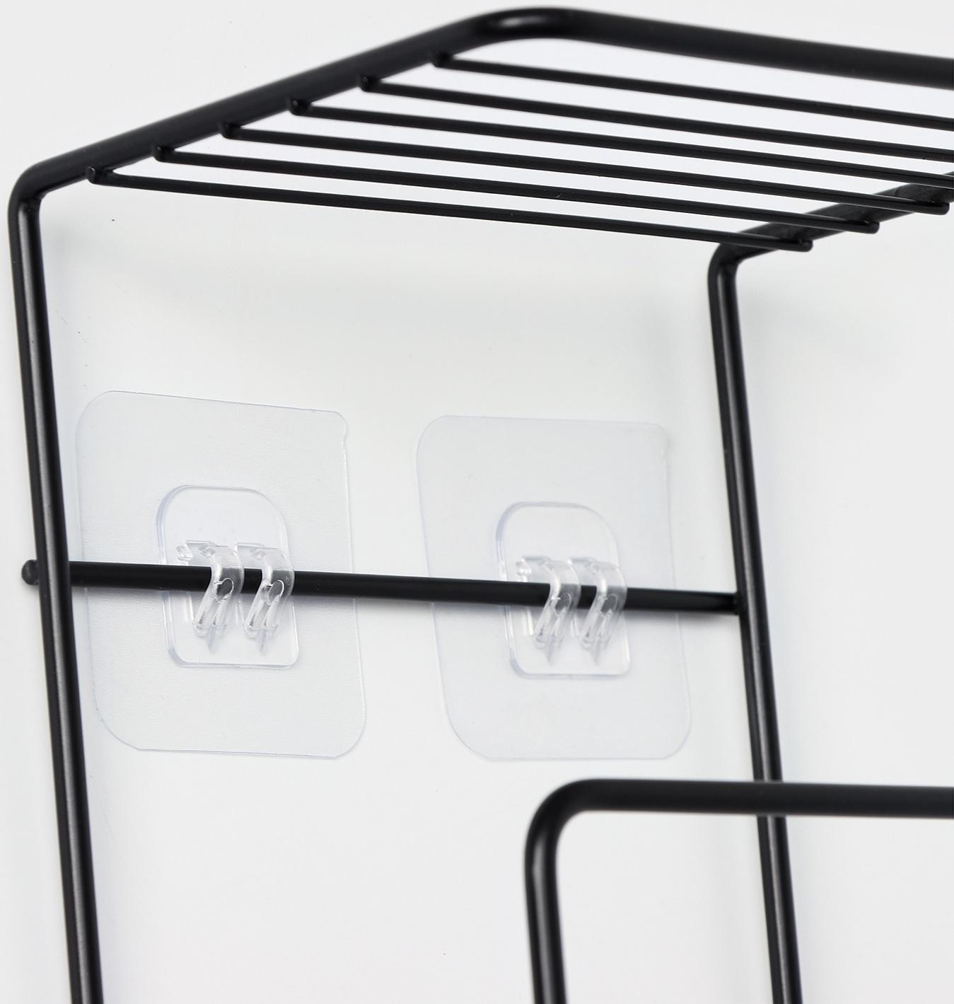 Держатель для полотенец с полкой, 15,5×12,5×33,5 см, черный