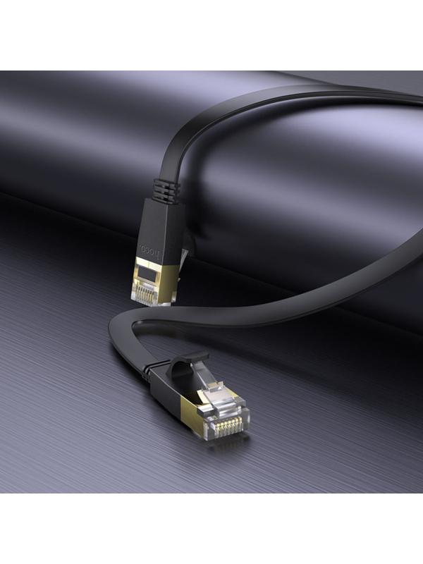 Патч-корд Hoco US07 Gigabit Ethernet, UTP 6е кат., RJ-45(m)-RJ-45(m), 3 м, чёрный