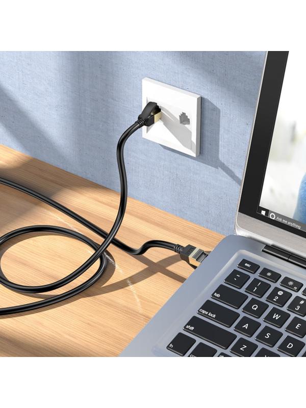 Патч-корд Hoco US02, RJ45-RJ45 3м, чёрный