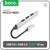 Адаптер Hoco HB26, 4 в 1, USB - USB3.0/USB2.0*3, длина кабеля 13 см, серебристый