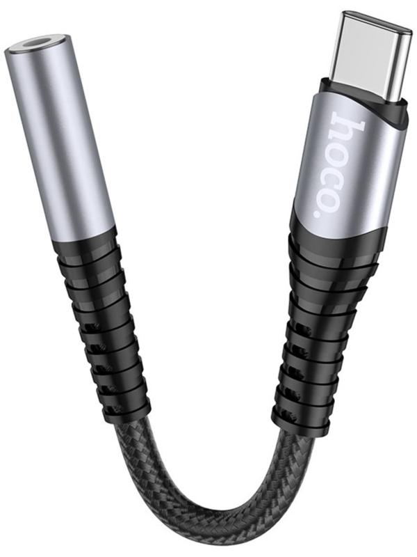 Адаптер Hoco LS33, Type-C (m) - jack 3.5mm (f), 12 см, серый