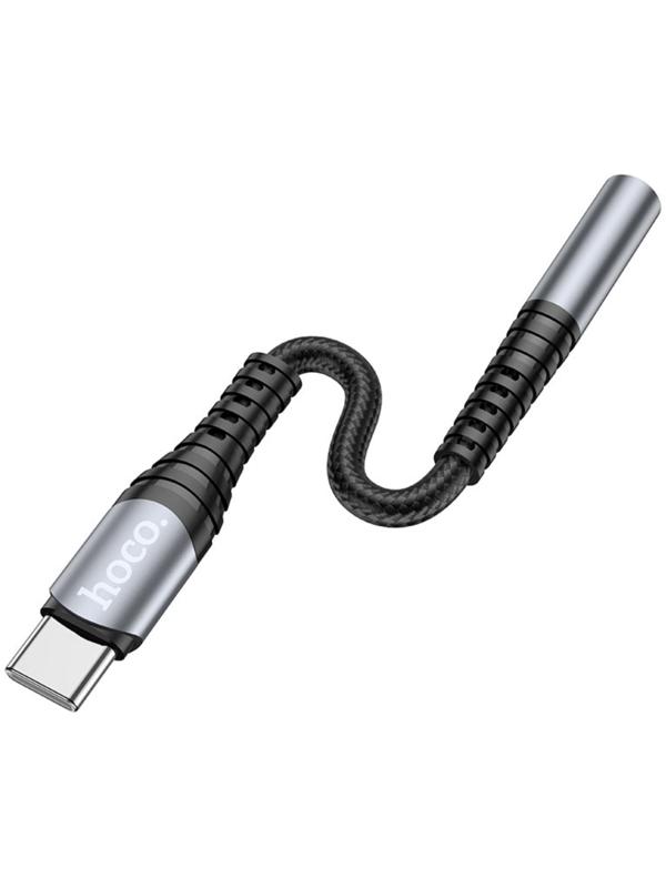 Адаптер Hoco LS33, Type-C (m) - jack 3.5mm (f), 12 см, серый