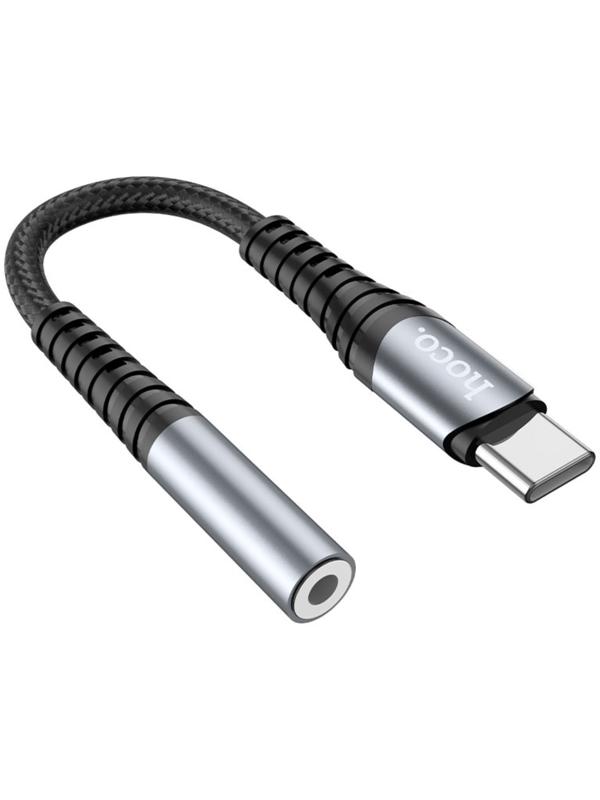Адаптер Hoco LS33, Type-C (m) - jack 3.5mm (f), 12 см, серый