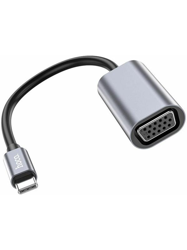 Адаптер Hoco UA21, Type-C (m) - VGA (f), 13 см, серый