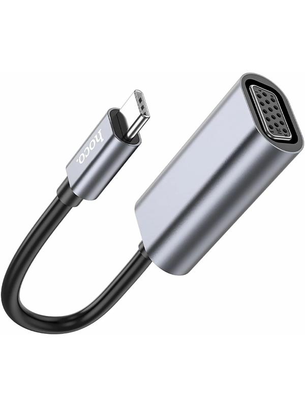 Адаптер Hoco UA21, Type-C (m) - VGA (f), 13 см, серый