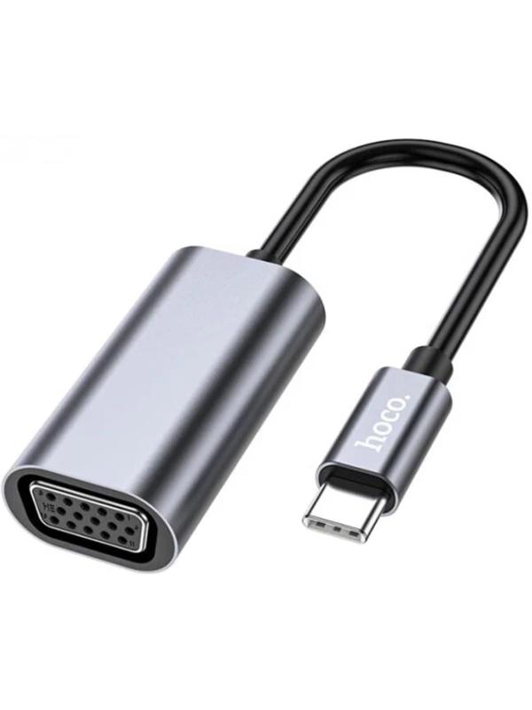 Адаптер Hoco UA21, Type-C (m) - VGA (f), 13 см, серый