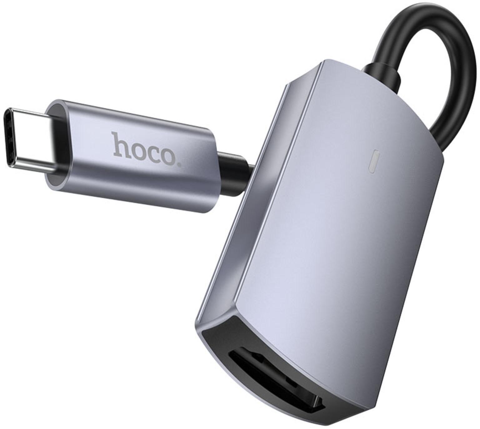 Адаптер Hoco UA20, Type-C - HDMI, 11,5 см, серый