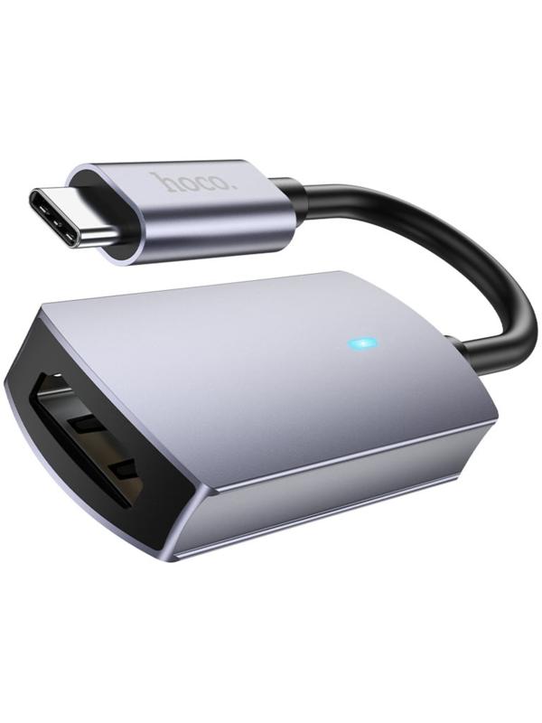 Адаптер Hoco UA20, Type-C - HDMI, 11,5 см, серый