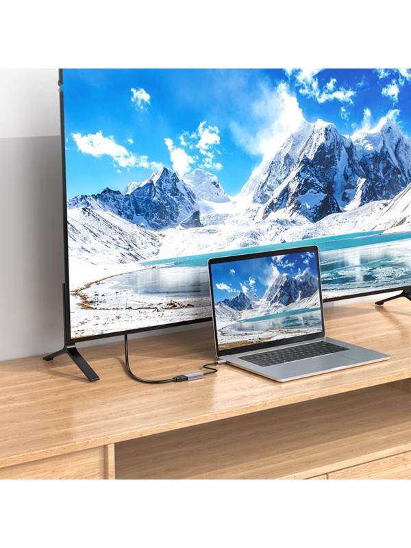 Адаптер Hoco UA20, Type-C - HDMI, 11,5 см, серый