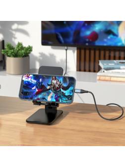 Адаптер Hoco UA15, Lightning - HDMI, 2 м, алюминиевый сплав + плетеный провод, серый