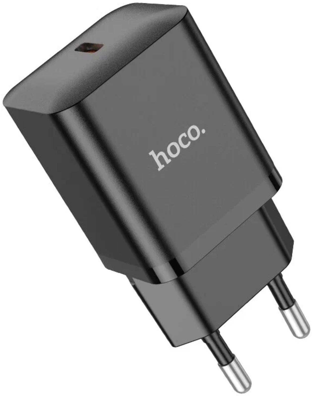 Сетевое зарядное устройство Hoco N27, 1 Type-C, 20 Вт, PD + QC, чёрное