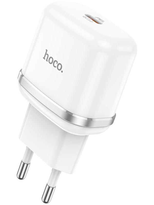Сетевое зарядное устройство Hoco N24, 1 Type-C, 20 Вт, PD + QC, белое