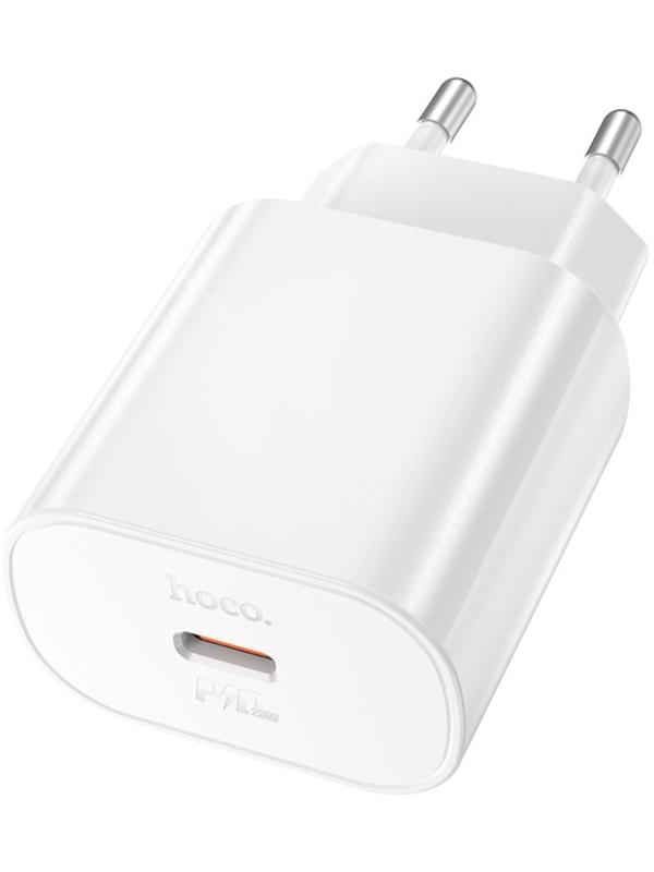 Сетевое зарядное устройство Hoco N22, 1 Type-C, 25 Вт, PD + QC, белое