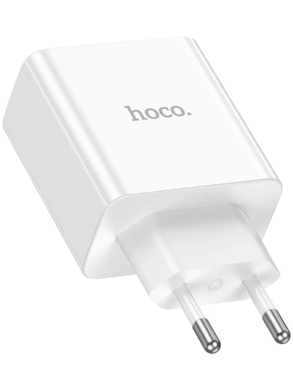 Сетевое зарядное устройство Hoco C108A, 2 Type-C, 35 Вт, PD + QC, белое