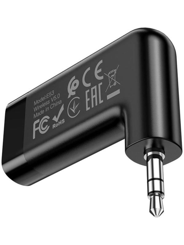 Адаптер Bluetooth Hoco E53, беспроводной, Bluetooth 5.0, 3.5 мм, 145 мАч, чёрный