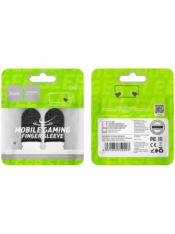 Напальчники для игр на смартфоне Hoco GM4, с защитой от пота, 2 шт., черный
