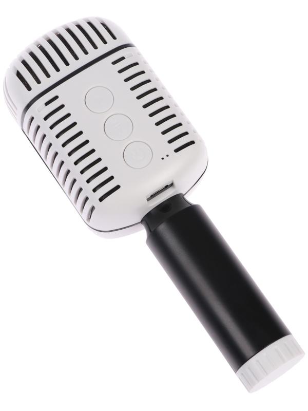 Портативный караоке микрофон, 5 Вт, 1200 мАч, бело-черный