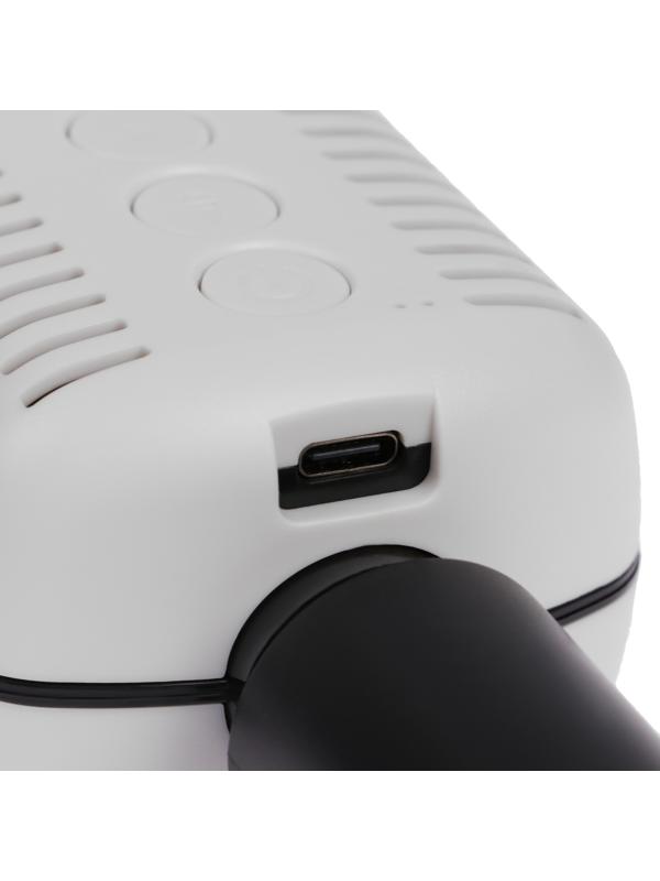 Портативный караоке микрофон, 5 Вт, 1200 мАч, бело-черный