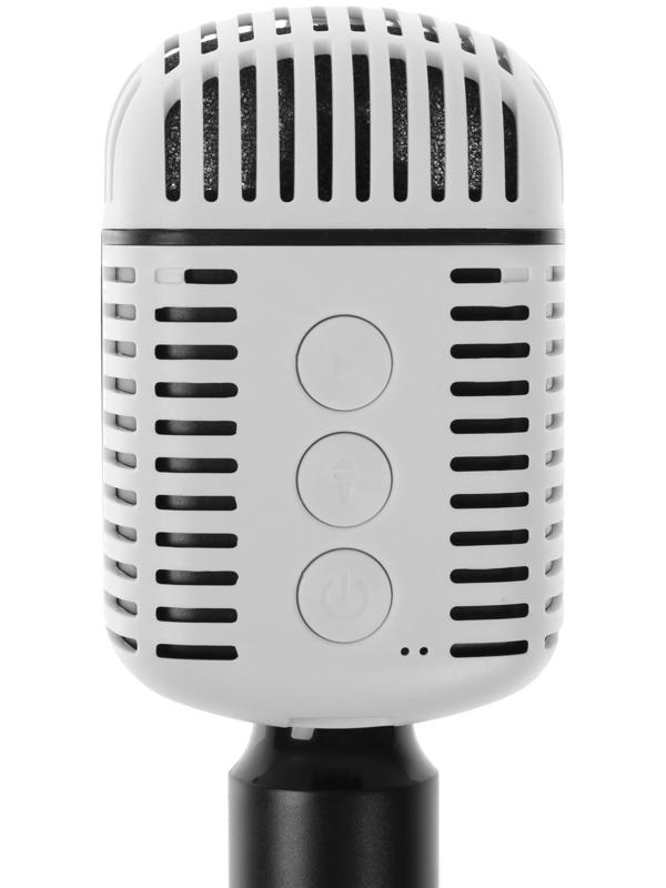 Портативный караоке микрофон, 5 Вт, 1200 мАч, бело-черный