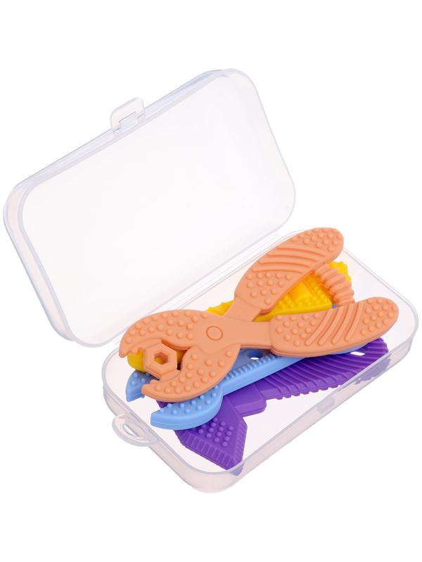 Набор прорезывателей для зубов «Мои первые инструменты», пищевой силикон, в контейнере, 4 шт.