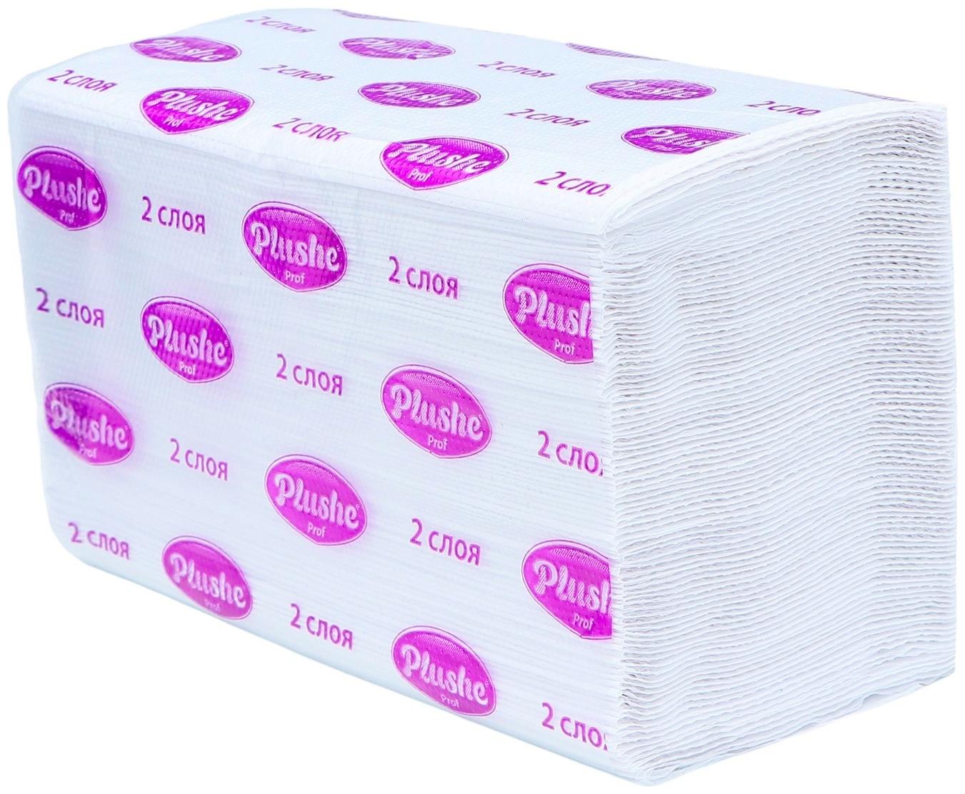 Полотенца бумажные Plushe Professional V-сложения, 15 г/м2, 2 слоя, 200 листов