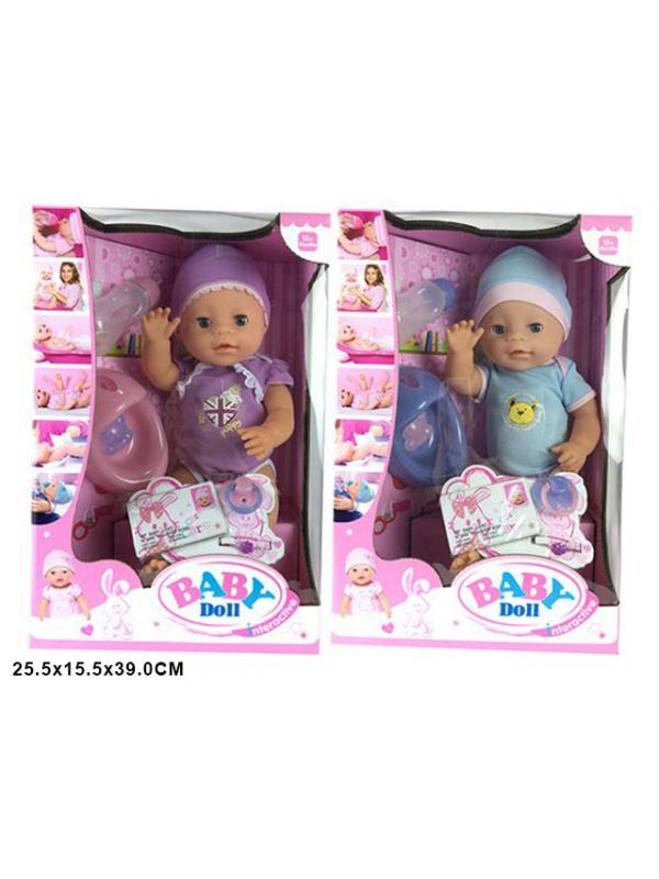 Интерактивная кукла Baby Doll с аксессуарами, высота 40 см, 2 вида / 1710YLD