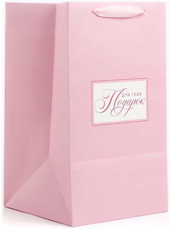 Переноска для цветов с вкладышем для фиксации, «Подарок для тебя», розовый, 35 х 20 х 20 см