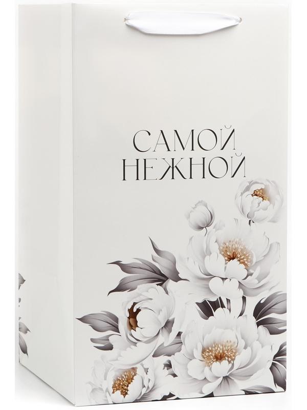 Переноска для цветов с вкладышем для фиксации, «Самой нежной», белый, 35 х 20 х 20 см