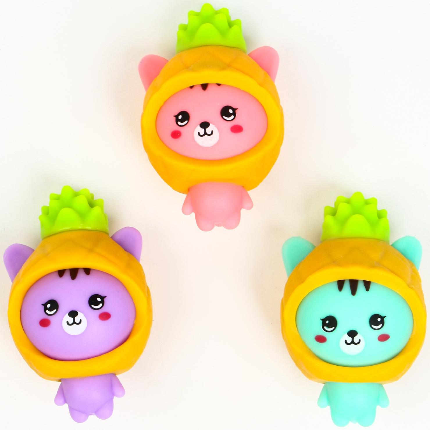 Антистресс игрушка - мялка «Фрукты», набор 3 шт., МИКС