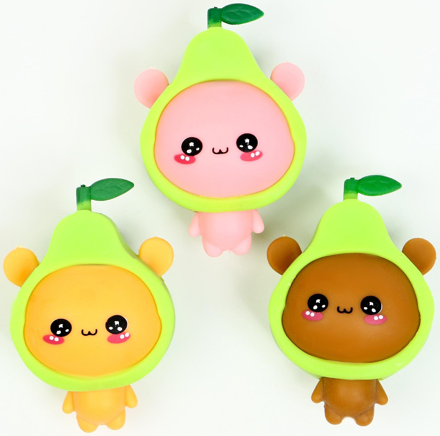 Антистресс игрушка - мялка «Фрукты», набор 3 шт., МИКС