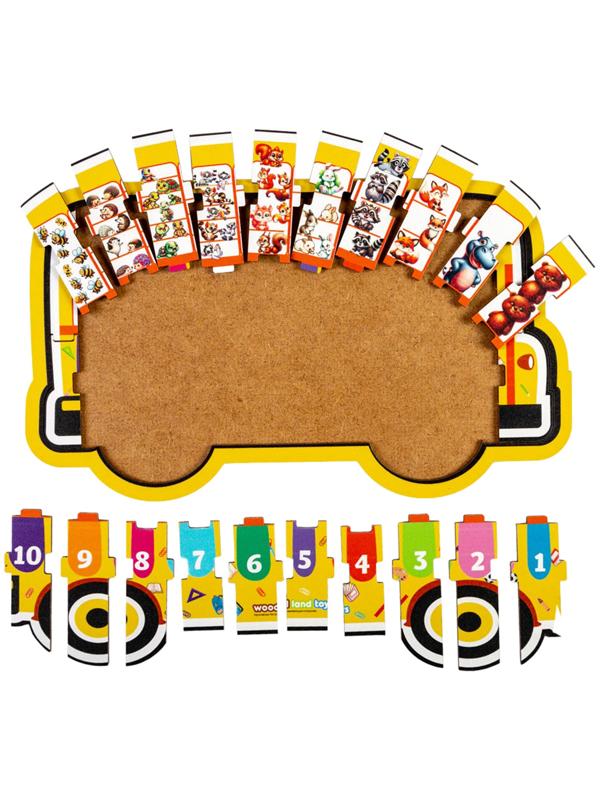 Обучающая игра «Автобус с цифрами» на подложке