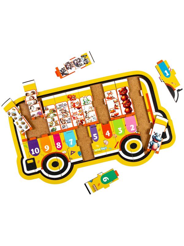 Обучающая игра «Автобус с цифрами» на подложке