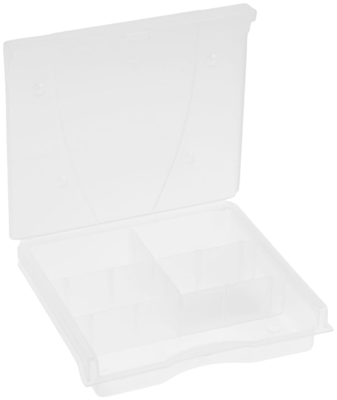 Органайзер с защелкой ТУНДРА, 5 отделений для крепежа, 148×133×30 мм, пластиковый