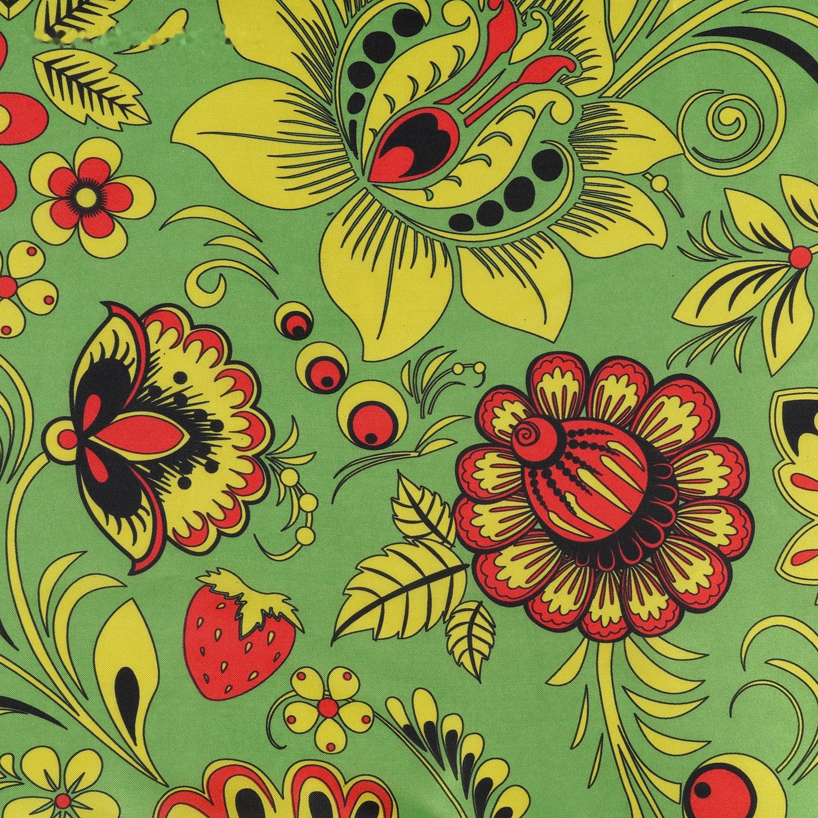 Ткань для рукоделия, атлас, хохлома, лоскут 100 × 150 см