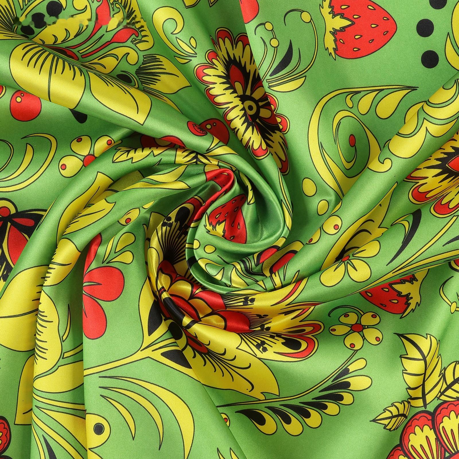 Ткань для рукоделия, атлас, хохлома, лоскут 100 × 150 см