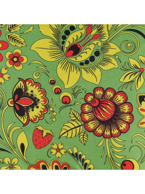 Ткань для рукоделия, атлас, хохлома, лоскут 100 × 150 см